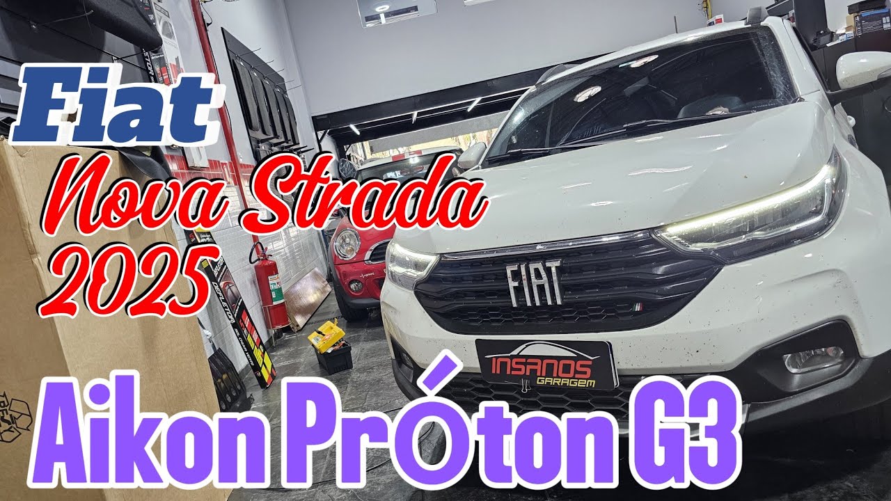 Central Multimídia Fiat Nova Strada Aikon Próton G3, Carplay e Android Auto, Octa Core 2Hz, IPS, DSP
