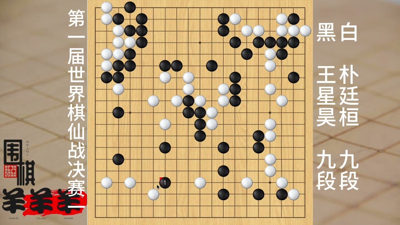 第一屆世界棋仙戰決賽一王星昊vs樸廷桓，白棋尖黑未能氣合反擊 #圍棋視頻 #黑白棋13步必勝技巧 #求生欲 #頂級圍棋名局講解 #減壓游戲