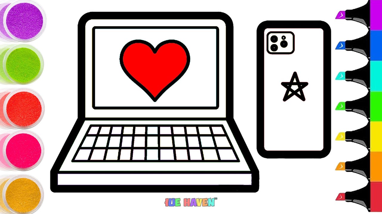 How to Draw Laptop and IPhone | Easy Step By Step Tutorial #87 - YouTube