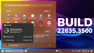 new windows 11 build 22635.3500 – new start menu design, taskbar changes and more (beta)