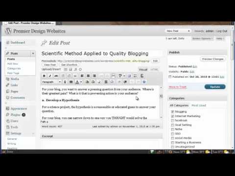 Splitting Your Wordpress Blog Post Using MORE Function