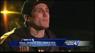 Paul spadafora arrested again, charged with stabbing brother,
threatening cops