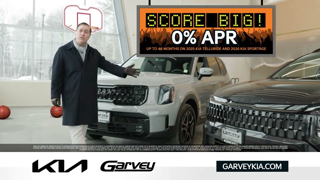 Garvey Kia: 0% APR on 2025 Kia Telluride and 2026 Kia Sportage!