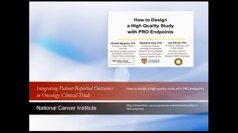 How to Design a High Quality Study with PRO Endpoints