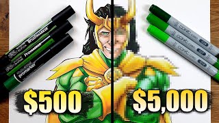 $500 vs $5000 MARKER ART | Cheap vs Expensive!! Which is WORTH IT..? | LOKI