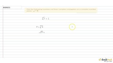 Plot the following numbers nd their complex conjugates on a complex number plane : ` sqrt(-3)`