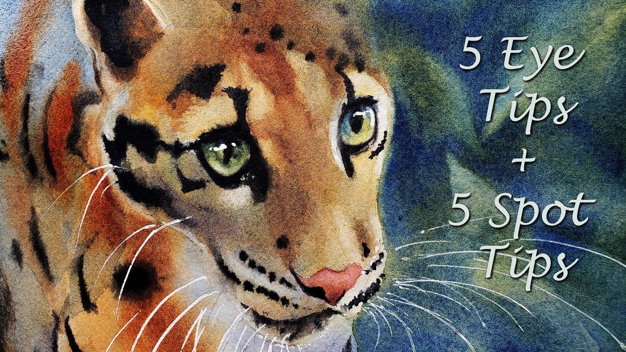 Watercolor Animals: Leopard Painting Time lapse 