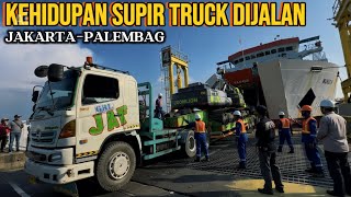 JAKARTA-PALEMBANG‼️LIKA LIKU KEHIDUPAN SUPIR TRUCK DI JALAN MEMBAWA EXCAVATOR ZOOMLION