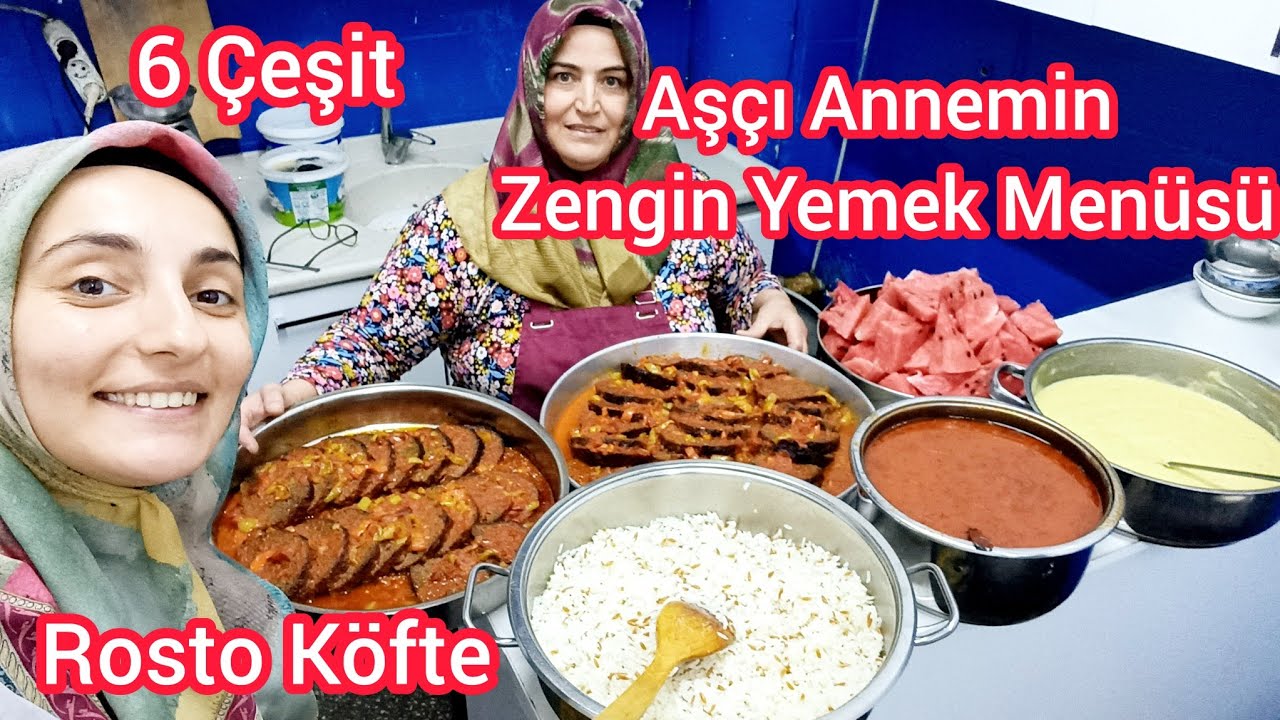 Aşçı Annemin 6 Çeşit Zengin İş Yeri Yemek Menüsü | Rosto Köfte | Patates Püresi | Erişte ve Pilav Aşçı Annemin 6 Çeşit Zengin İş Yeri Yemek Menüsü | Rosto Köfte | Patates Püresi | Erişte ve Pilav