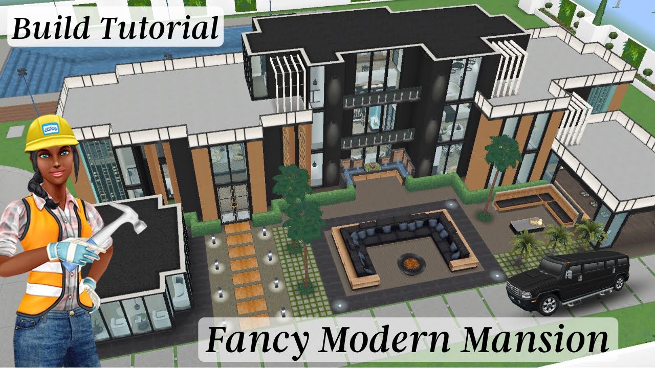 Sims Freeplay Fancy Modern Mansion Live Build 🛠🖤 (A Christmas