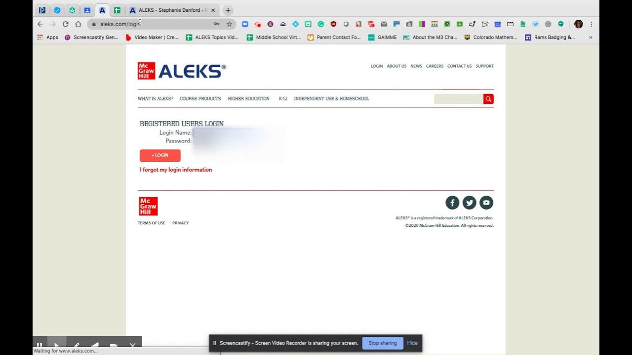 ALEKS com login instructions YouTube