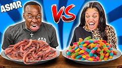 ASMR GUMMY FOOD VS REAL FOOD CHALLENGE | ASMR EATING NO TALKING MUKBANG!!