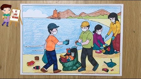 Vẽ tranh vì môi trường tương lai | Vẽ tranh nhặt rác thải bảo vệ môi trường biển