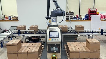A/B Palletizing | Dual Line Cobot Palletizer | PalletizHD | ONExia Inc.