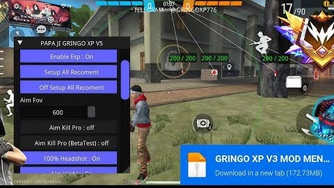GRINGO XP V127 | OB50 FF HACK | FREE FIRE MOD MENU | GRINGO XP HACK | FF HACK