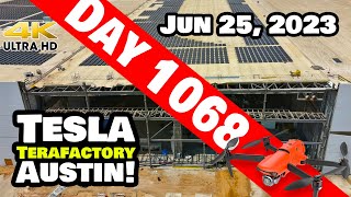 SOUTH WALL BEING REMOVED AT GIGA TEXAS! - Tesla Gigafactory Austin 4K  Day 1068 - 6/25/23 - Tesla
