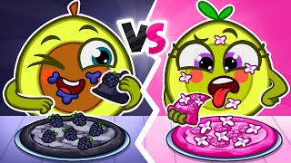 pink vs black pizza challenge vocavoca karaoke kids songs