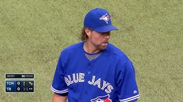 TOR@TB: Dickey fans five, holds Rays to two over six