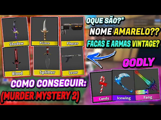 Meu inventário no Murder Mystery 2! - Roblox - Outros jogos Roblox