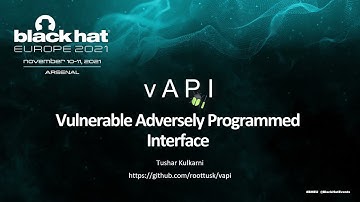 vAPI - Vulnerable Adversely Programmed Interface (Blackhat Europe 2021 Arsenal)