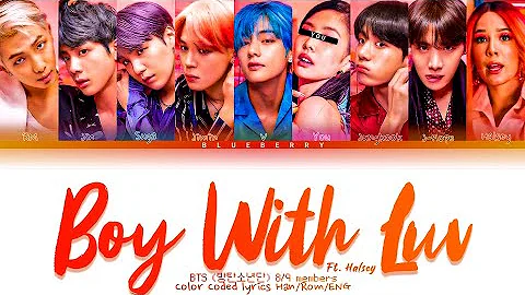 [Karaoke]BTS- Boy with Luv ft. Halsey - 8/9 members ver. (Color Coded lyrics Han/Rom/ENG