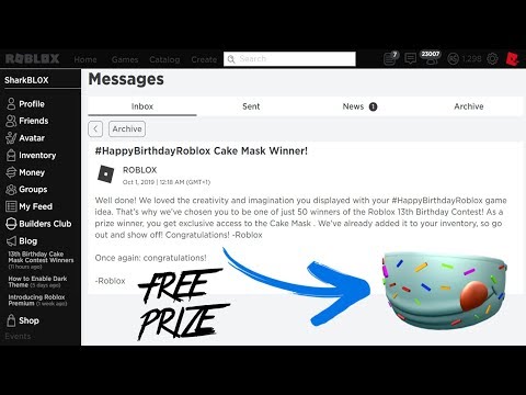 Did You Win The Roblox 13th Birthday Cake Mask Youtube - get the cake mask all accessories roblox 13th birthday youtube