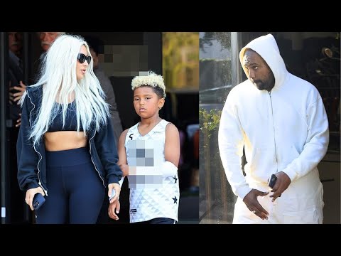 Kanye West & Kim Kardashian keep their distance as they arrive at son Saint's basketball game in LA