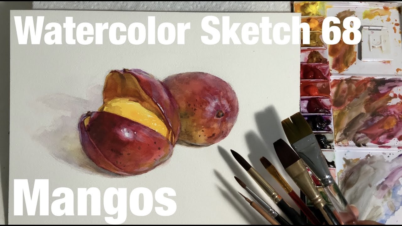 Watercolor Sketch 68 / Mangos 水彩スケッチ68 / マンゴー - YouTube