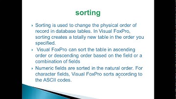 Sorting in Foxpro