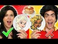 BELLE VS GASTON PANCAKE ART CHALLENGE. We Make Frozen 2, Beauty and the Beast, & Lion King Pancakes.