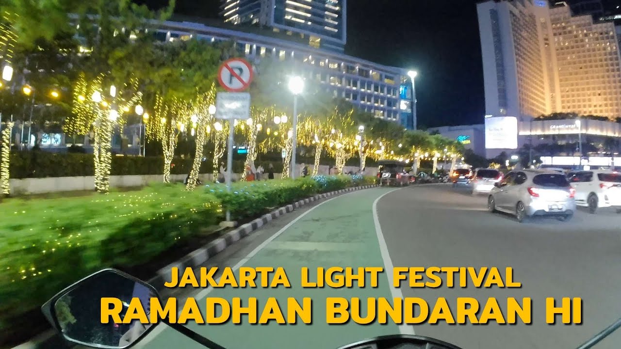 Suasana Jakarta light Festival Ramadhan 2026 Bundaran HI Jakarta Pusat 