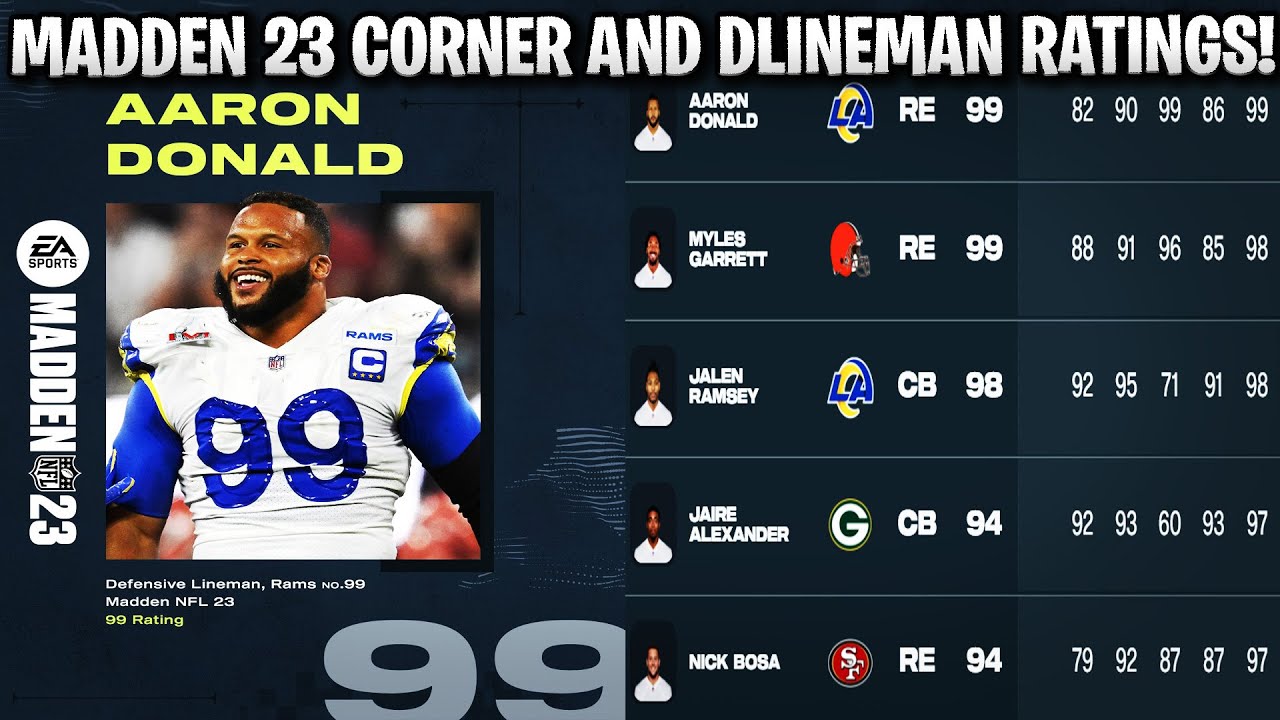 99 AARON DONALD! MADDEN 23 CORNERBACK AND DLINEMAN RATINGS REVEALED