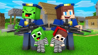 Baby Mikey & Baby JJ CRIMINALS Were Adopted By POLICEMEN in Minecraft (Maizen)