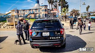 𝗢𝗖𝗘𝗔𝗡𝗙𝗥𝗢𝗡𝗧 𝗣𝗔𝗧𝗥𝗢𝗟: Police Presence Stands Out Along Busy Santa Monica Boardwalk