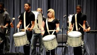 Euclid Drum Line Playing 'Transition', 'Spider' and 'Three' 2011-01-17