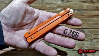 Самый легкий нож в мире/При своих размерах/Balisong Ganzo G766-OR@CorcoranALНож-Бабочка