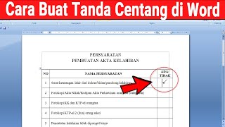 Cara Membuat Tanda Centang atau Ceklis di Word