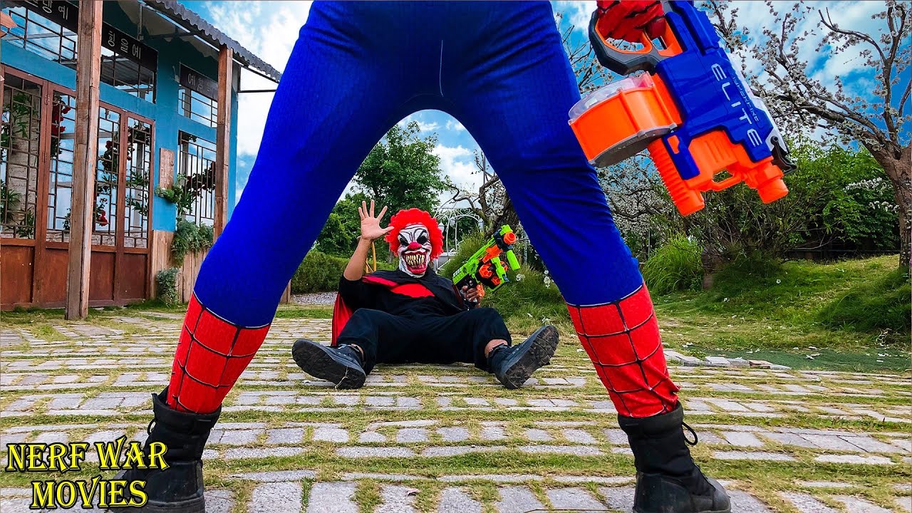 Spiderman XShot Nerf Guns Fight Against Criminal Group Defeat Killer