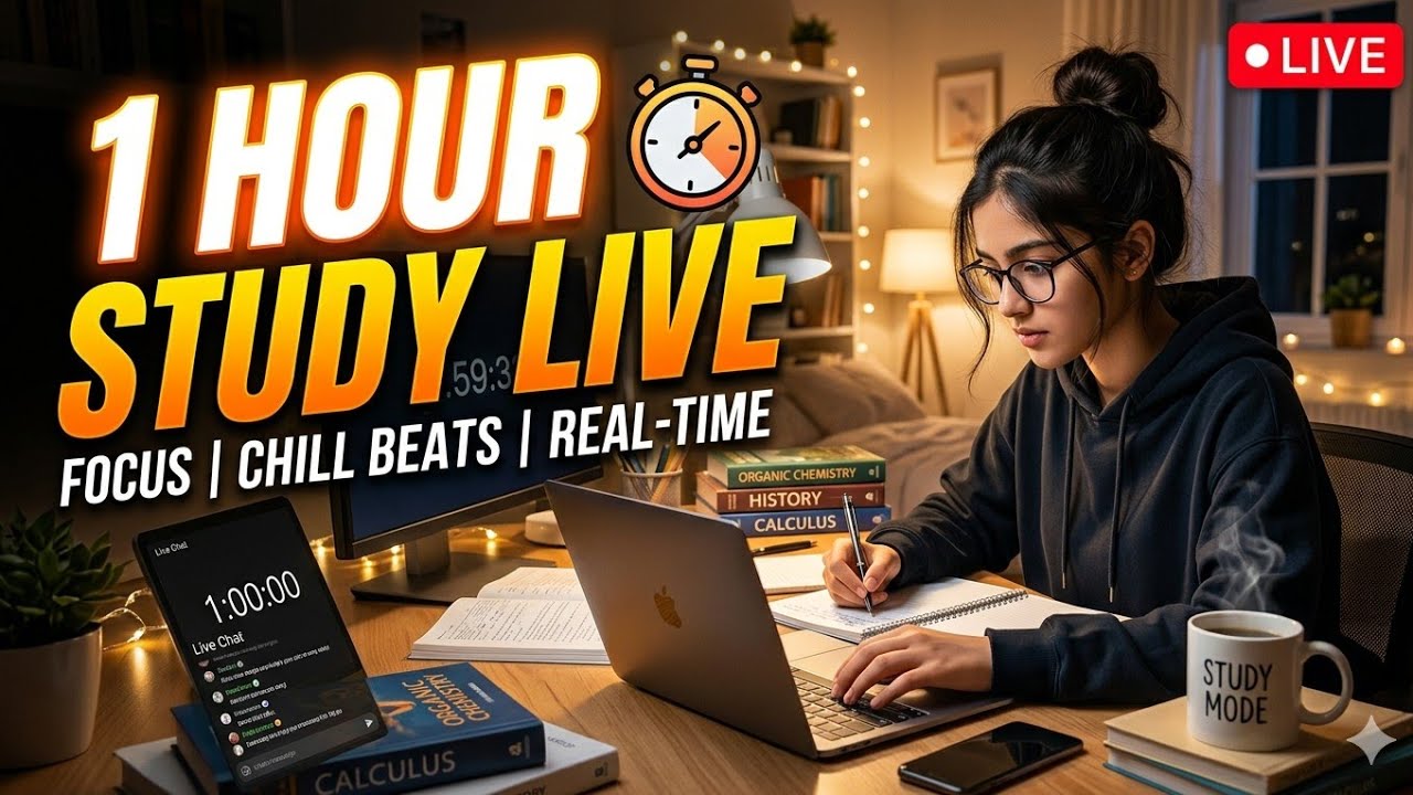 1 Hour Deep Focus Study Session 📚 | Real-Time Study With Me - YouTube