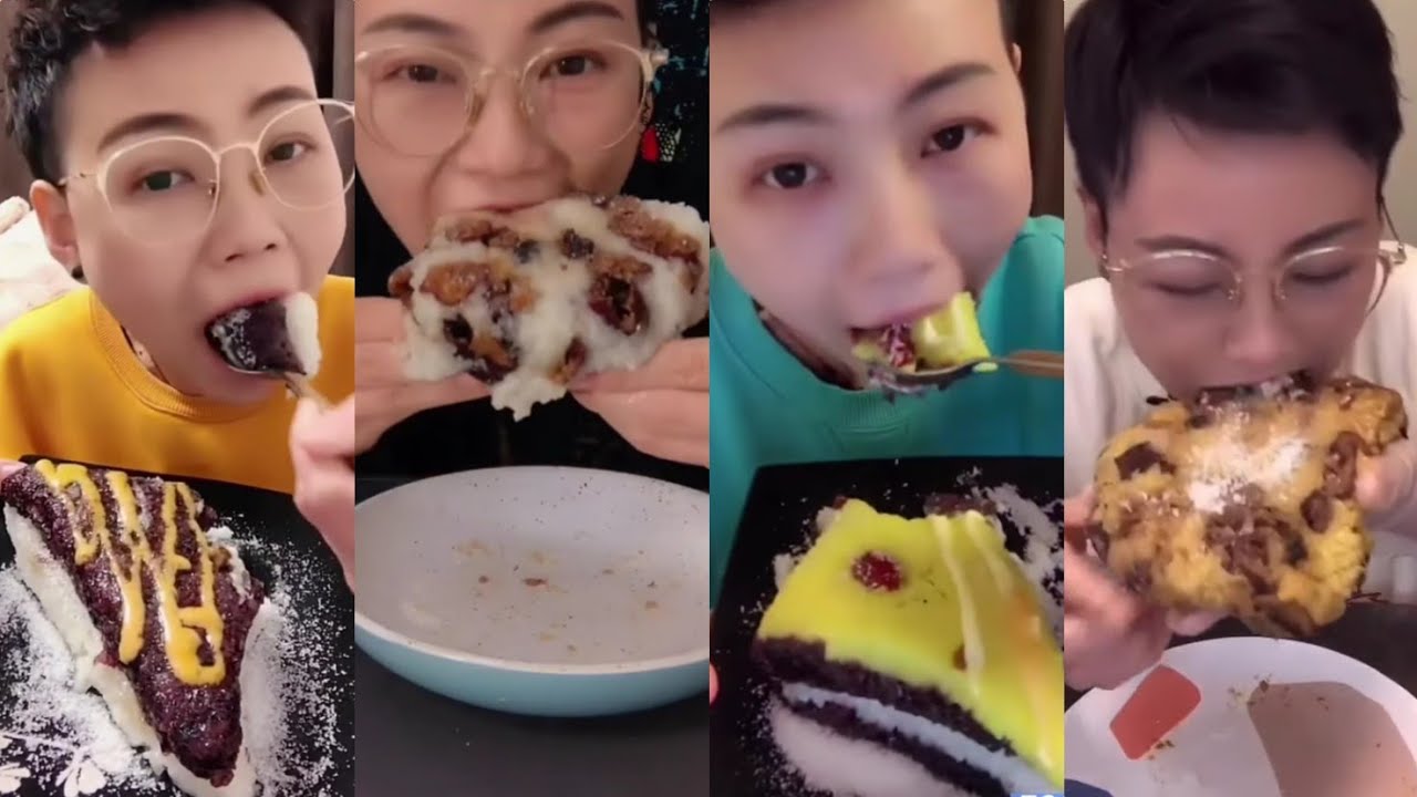 三三 eating GLUTINOUS RICE CAKES (米糕) || ASMR Chinese Dessert Mukbang 디저트 먹방 吃播