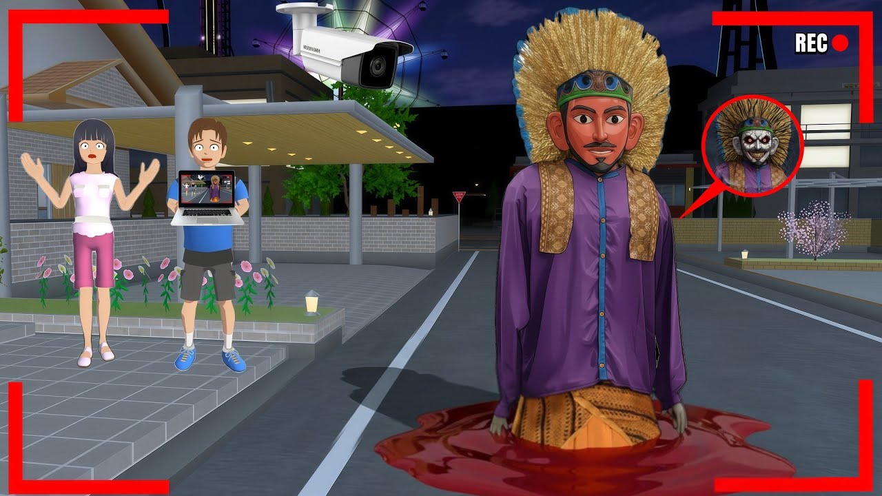 Yuta Mio panik CCTV merekam ONDEL-ONDEL SERAM menyerang kota sakura 😱 |sakura school simulator