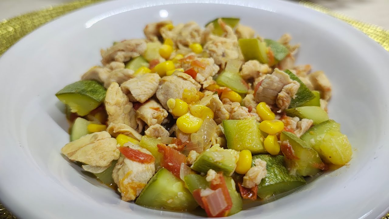 Pollo con calabazas y elote 👌