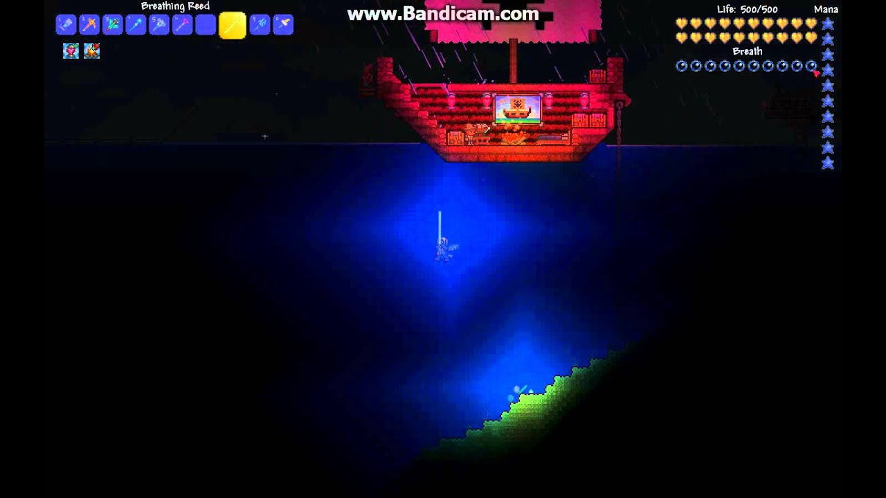 How to get a very long breath in underwater terraria 1.2.4.1 YouTube