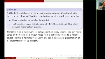 Simon Henry, The language of a model category