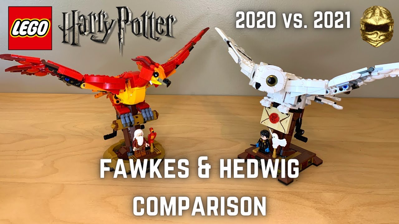 LEGO Harry Potter Fawkes the Phoenix & Hedwig Sculpture Comparison