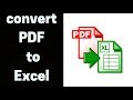 How to convert PDF to Excel [ 100% Working ] || PDF to EXCEL Converter Free Online