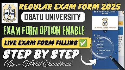Dbatu University Regular Exam form filling Live✅|Step by step form filling|Live fees Payment|#Error👆