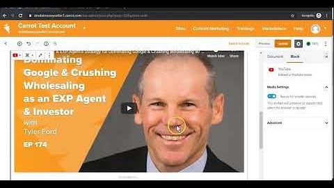 Embed a Video Using the Youtube Block