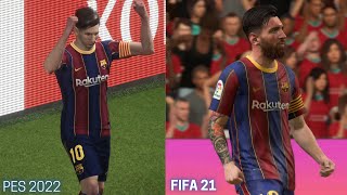 PES 2022 demo vs FIFA 21 | Messi goal quick comparison | no commentary | PS5 & Xbox Series X