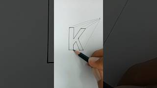 Draw 3D letter K || One point perspective #art #drawing #shorts #creative